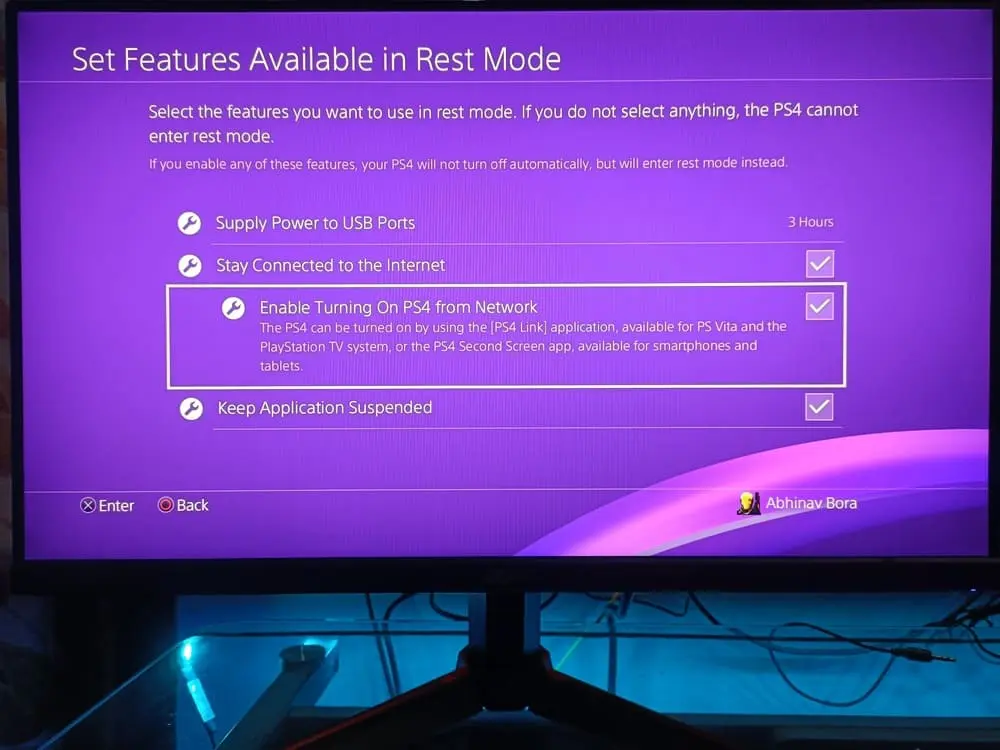 Enable Turning on PS4 from Network