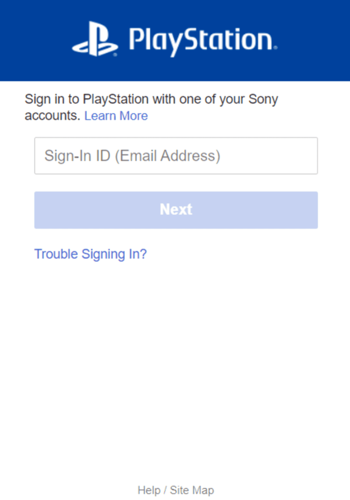 Sign in to your Playstation Network