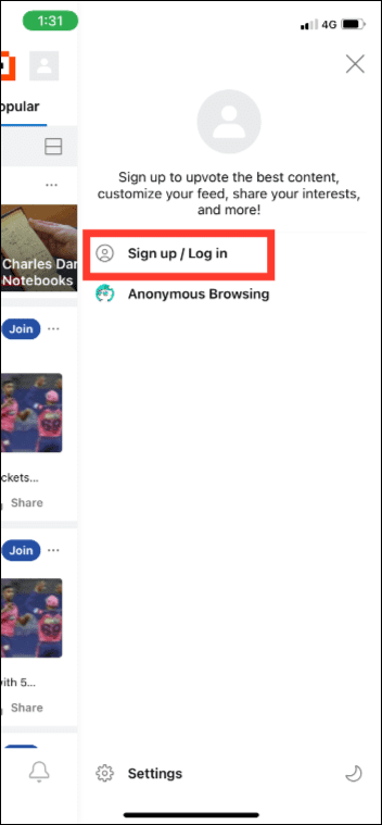 Reddit-signup-option-on-mobile-app