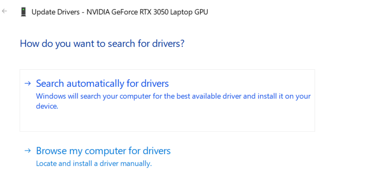 Automatically Search for driver