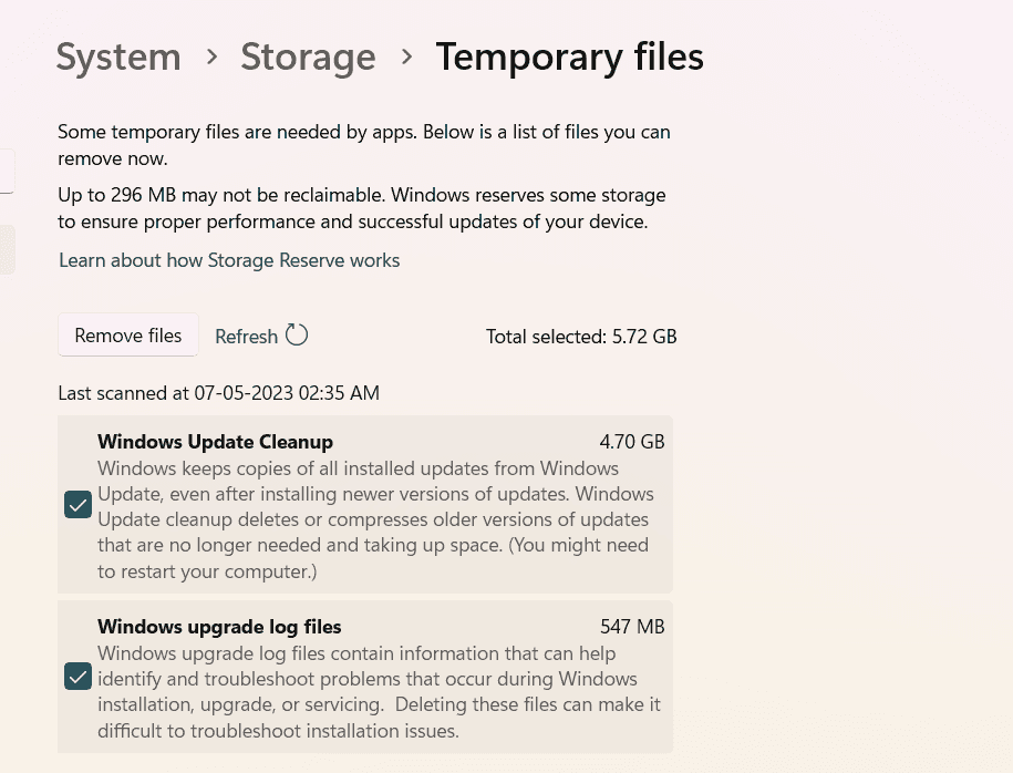 Temporary file remover