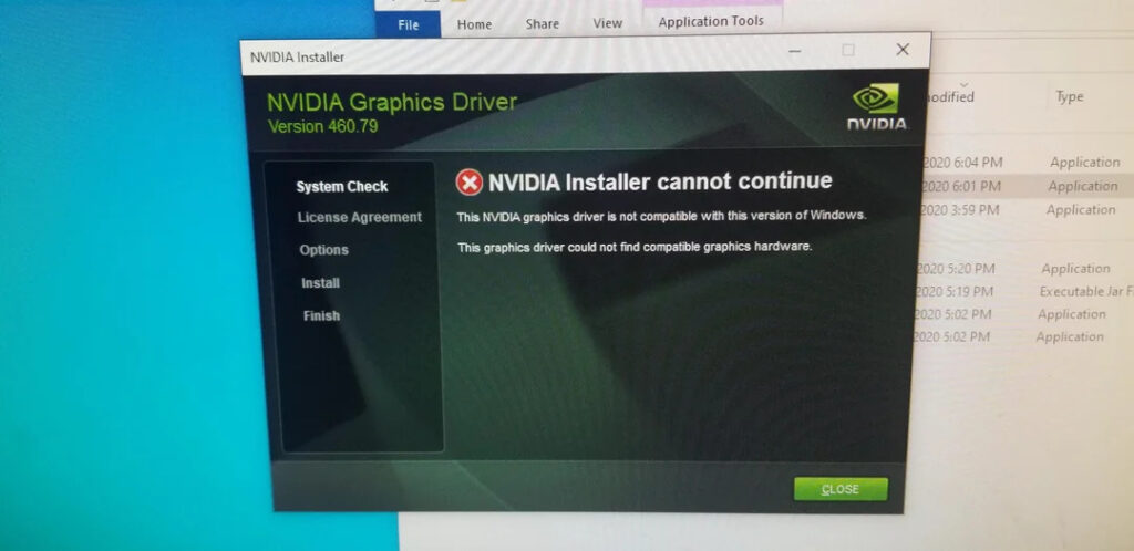 Nvidia graphics driver is not compatible with this version of Windows.