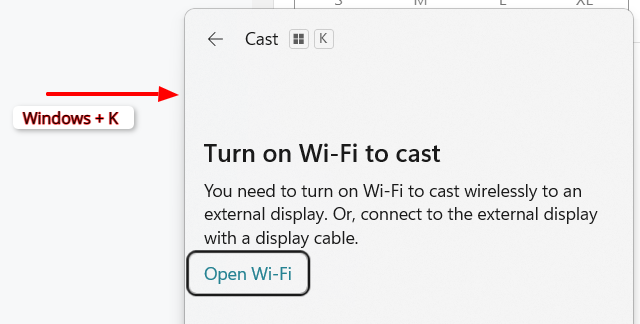 Wi Fi to cast window